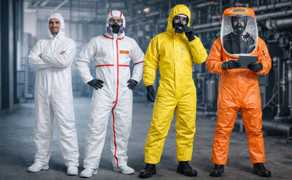 Unterschiede der Chemikalienschutzanzüge Typ 1-6: Erklärung, Normen und Einsatzgebiete