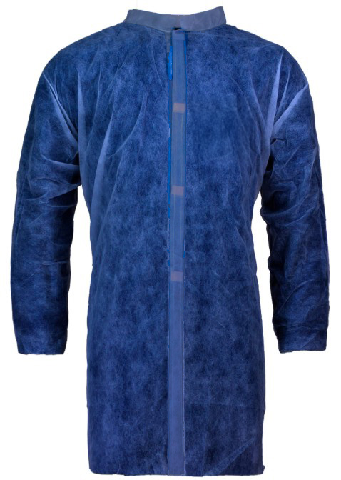 Imagen de producto CoverLine® Bata Desechable Azul Marino de Polipropileno (40 gr/m²) cierre velcro PKIO-KV40B